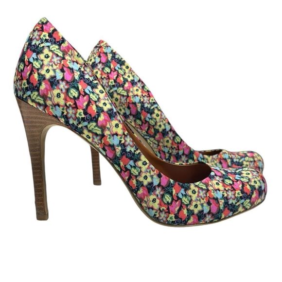Jessica Simpson Floral Pumps Closed Toe High Heels Stilettos with Flowers Cute - Picture 8 of 9